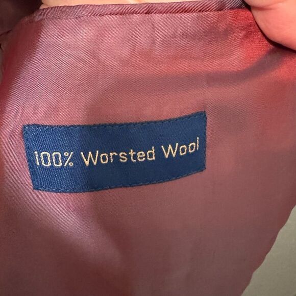 T. Harris London Tan Brown Houndstooth 100% Wool Blazer 44L - Picture 5 of 5